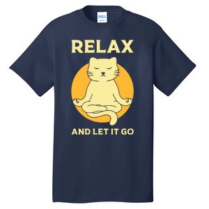 Funny Cat Graphic Yoga Zen Meditation Tall T-Shirt