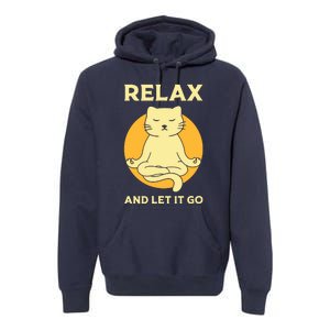 Funny Cat Graphic Yoga Zen Meditation Premium Hoodie