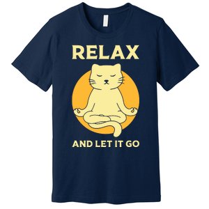 Funny Cat Graphic Yoga Zen Meditation Premium T-Shirt