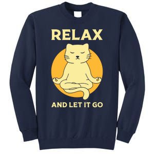 Funny Cat Graphic Yoga Zen Meditation Tall Sweatshirt