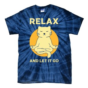 Funny Cat Graphic Yoga Zen Meditation Tie-Dye T-Shirt