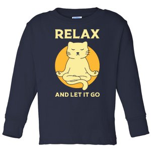 Funny Cat Graphic Yoga Zen Meditation Toddler Long Sleeve Shirt