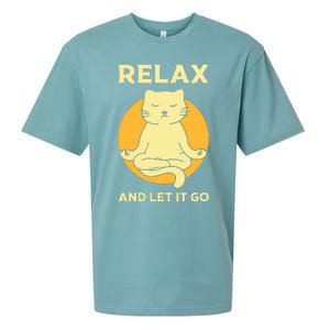 Funny Cat Graphic Yoga Zen Meditation Sueded Cloud Jersey T-Shirt