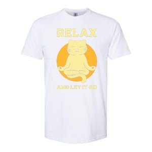 Funny Cat Graphic Yoga Zen Meditation Softstyle CVC T-Shirt