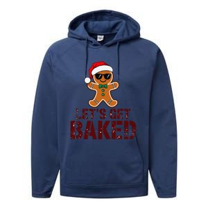 Funny Christmas Grunge Gingerbread Holiday For Bakers Baking Performance Fleece Hoodie