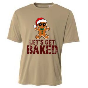 Funny Christmas Grunge Gingerbread Holiday For Bakers Baking Cooling Performance Crew T-Shirt