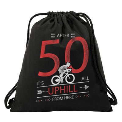 Funny Cyclist Gift  50 years old 50th Birthday Tee Drawstring Bag