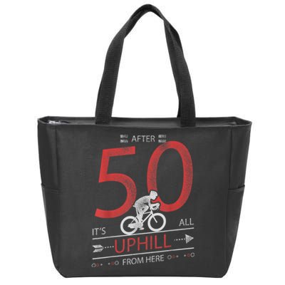 Funny Cyclist Gift  50 years old 50th Birthday Tee Zip Tote Bag