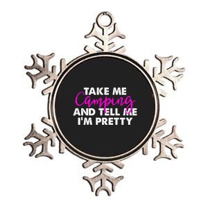 Funny Camping Gift Women Sarcastic Pink Hiking Gift Metallic Star Ornament