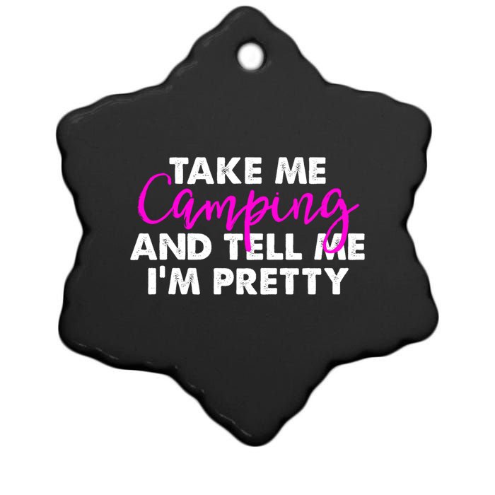 Funny Camping Gift Women Sarcastic Pink Hiking Gift Ceramic Star Ornament