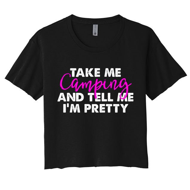 Funny Camping Gift Women Sarcastic Pink Hiking Gift Crop Top