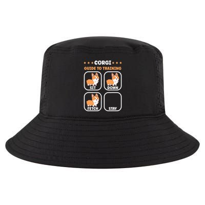 Funny Corgi guide to trainig dog owner corgi Cool Comfort Performance Bucket Hat