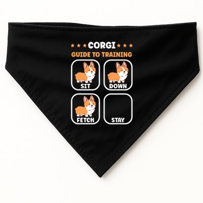 Funny Corgi guide to trainig dog owner corgi USA-Made Doggie Bandana