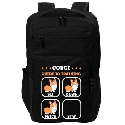 Funny Corgi guide to trainig dog owner corgi Impact Tech Backpack