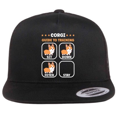 Funny Corgi guide to trainig dog owner corgi Flatbill Hat
