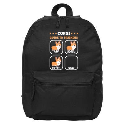 Funny Corgi guide to trainig dog owner corgi 16 in Basic Backpack