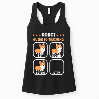 Funny Corgi guide to trainig dog owner corgi Womens Tank Top