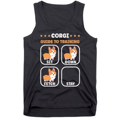 Funny Corgi guide to trainig dog owner corgi Tank Top