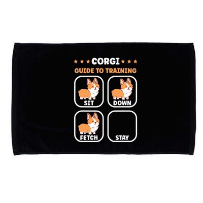 Funny Corgi guide to trainig dog owner corgi Microfiber Hand Towel