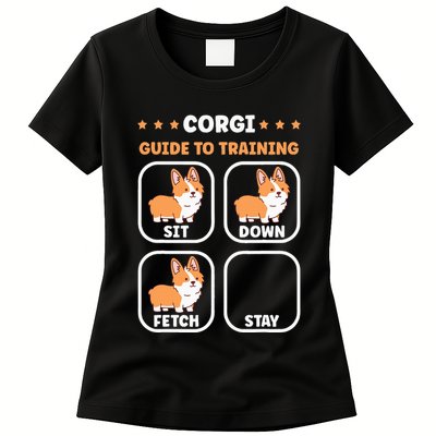 Funny Corgi guide to trainig dog owner corgi Womens T-Shirt