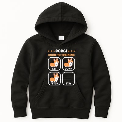 Funny Corgi guide to trainig dog owner corgi Kids Hoodie