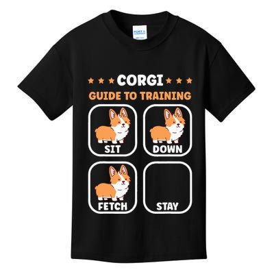 Funny Corgi guide to trainig dog owner corgi Kids T-Shirt
