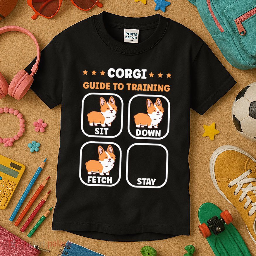 Funny Corgi guide to trainig dog owner corgi Kids T-Shirt