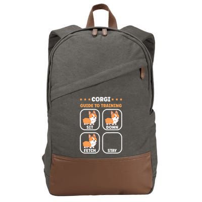 Funny Corgi guide to trainig dog owner corgi Cotton Canvas Backpack