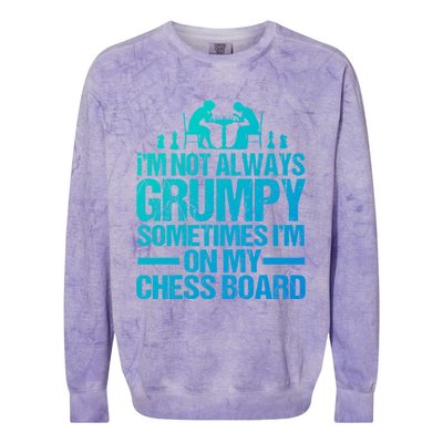 Funny Chess Grandpa Funny Retired Papa Gift Colorblast Crewneck Sweatshirt