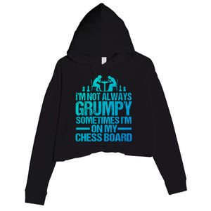 Funny Chess Grandpa Funny Retired Papa Gift Crop Fleece Hoodie