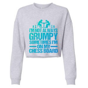 Funny Chess Grandpa Funny Retired Papa Gift Cropped Pullover Crew