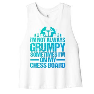 Funny Chess Grandpa Funny Retired Papa Gift Women's Racerback Cropped Tank