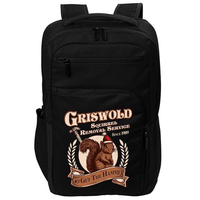 Funny Christmas Griswold Squirrel Removal Service Go Get The Hammer Impact Tech Backpack