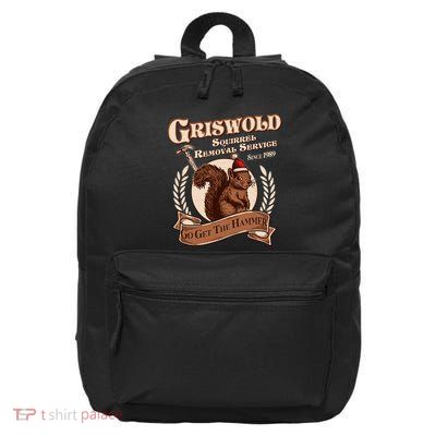Funny Christmas Griswold Squirrel Removal Service Go Get The Hammer 16 in Basic Backpack