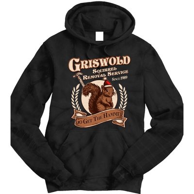 Funny Christmas Griswold Squirrel Removal Service Go Get The Hammer Tie Dye Hoodie