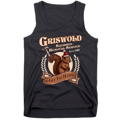 Funny Christmas Griswold Squirrel Removal Service Go Get The Hammer Tank Top