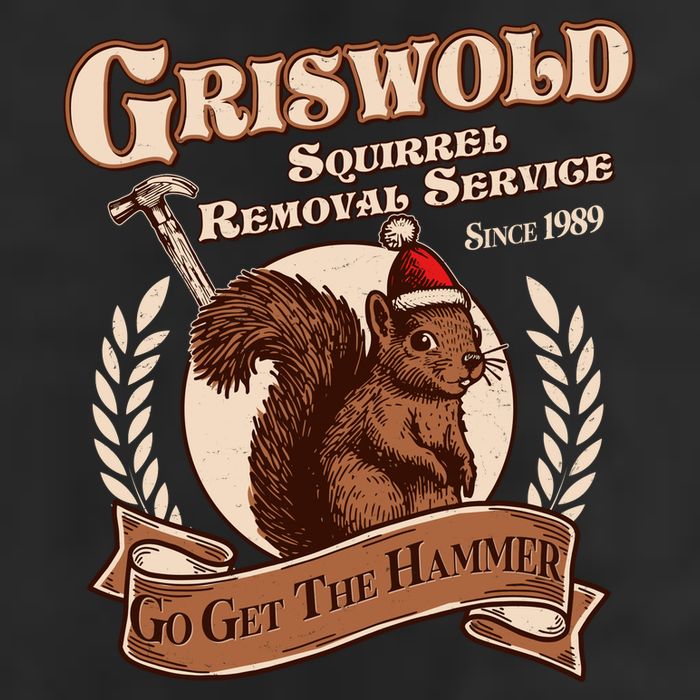 Funny Christmas Griswold Squirrel Removal Service Go Get The Hammer Golf Towel