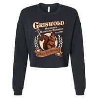 Funny Christmas Griswold Squirrel Removal Service Go Get The Hammer Cropped Pullover Crew