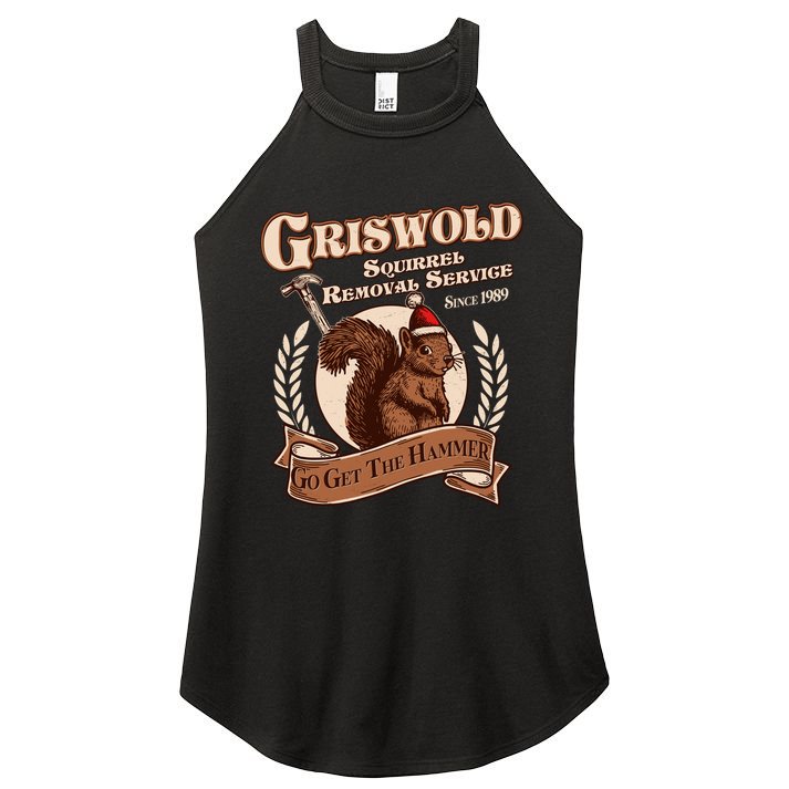Funny Christmas Griswold Squirrel Removal Service Go Get The Hammer Women's Perfect Tri Rocker Tank
