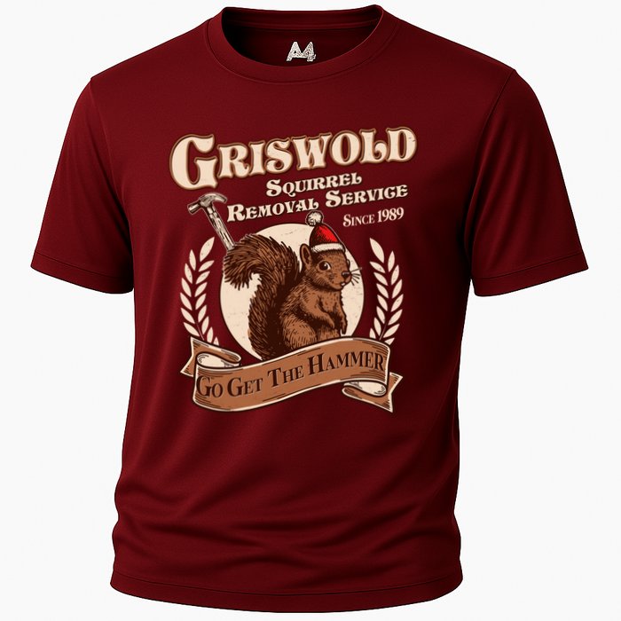 Funny Christmas Griswold Squirrel Removal Service Go Get The Hammer Performance Shirt