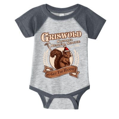 Funny Christmas Griswold Squirrel Removal Service Go Get The Hammer Infant Baby Jersey Bodysuit