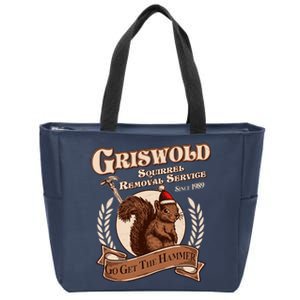 Funny Christmas Griswold Squirrel Removal Service Go Get The Hammer Zip Tote Bag