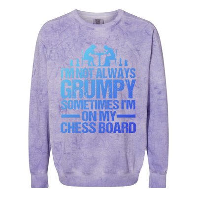 Funny Chess Grandpa Funny Retired Papa Gift Colorblast Crewneck Sweatshirt