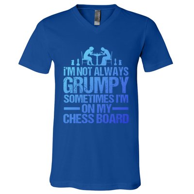 Funny Chess Grandpa Funny Retired Papa Gift V-Neck T-Shirt