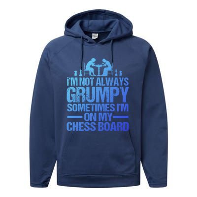 Funny Chess Grandpa Funny Retired Papa Gift Performance Fleece Hoodie