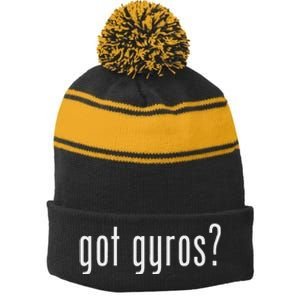 Funny Classic Got Gyros Retro Fun Stripe Pom Pom Beanie