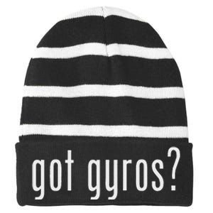 Funny Classic Got Gyros Retro Fun Striped Beanie with Solid Band