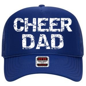 Father Cheerleading Gift From Cheerleader Daughter Cheer Dad High Crown Mesh Back Trucker Hat