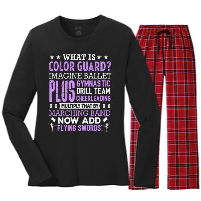 Funny Color Guard Flag School For Ns Women Women's Long Sleeve Flannel Pajama Set 