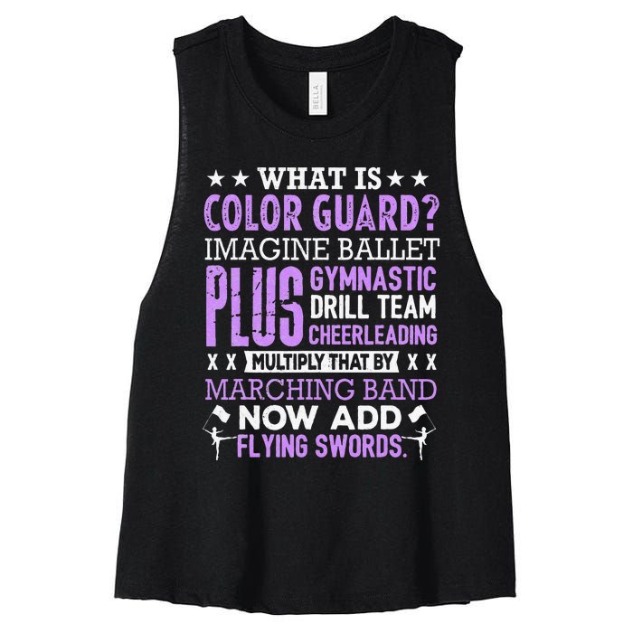 Funny Color Guard Flag School For Ns Women Women's Racerback Cropped Tank